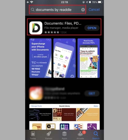 Install Documents by Readdle app