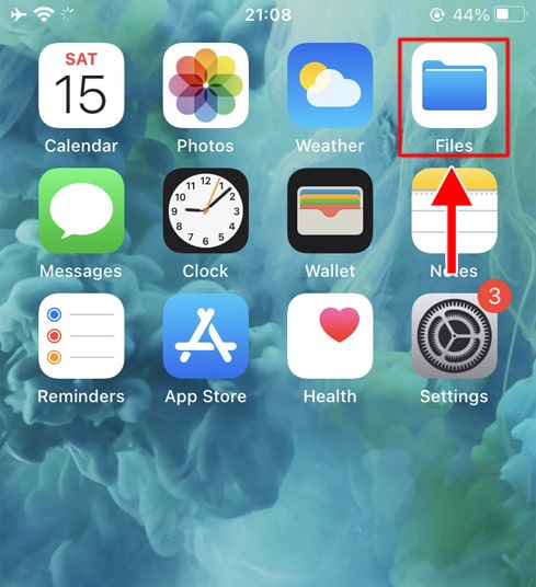 The downloaded video will appear in the files app.